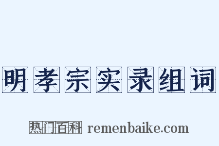 明孝宗实录组词是什么意思的图片
